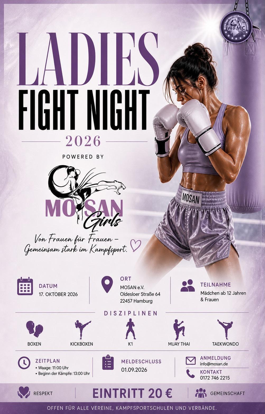 Offizieller Flyer der Ladies Fight Night 2026
