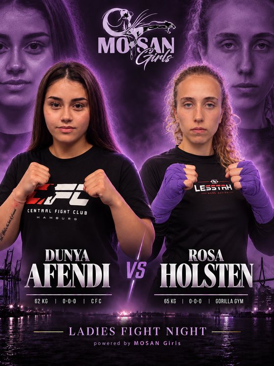 Fight Card: Dunya Afendi (Team CFC) gegen Rosa Holsten (Team Gorilla Gym), K1 · 62–65 kg