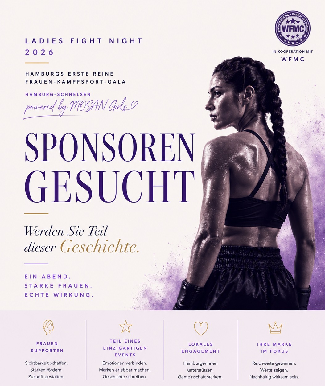 Sponsoring-Flyer der Ladies Fight Night 2026